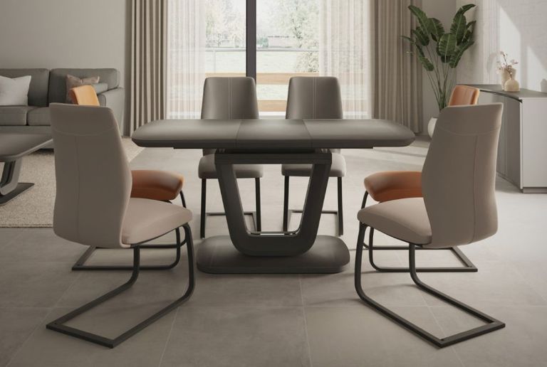 Lazzaro Extending Dining Table - 4 Seater - 120-160cm - Graphite Grey Matt