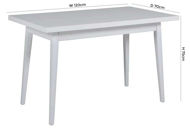 Lotti Dining Table - 4 Seater - 120cm - White
