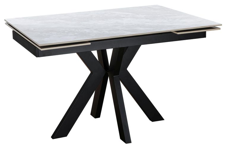 Vida Pearla Grey Ceramic 4-6 Seater Extending Dining Table