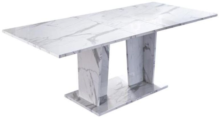 Vittoria White Italian 6-8 Seater Extending Pedestal Dining Table