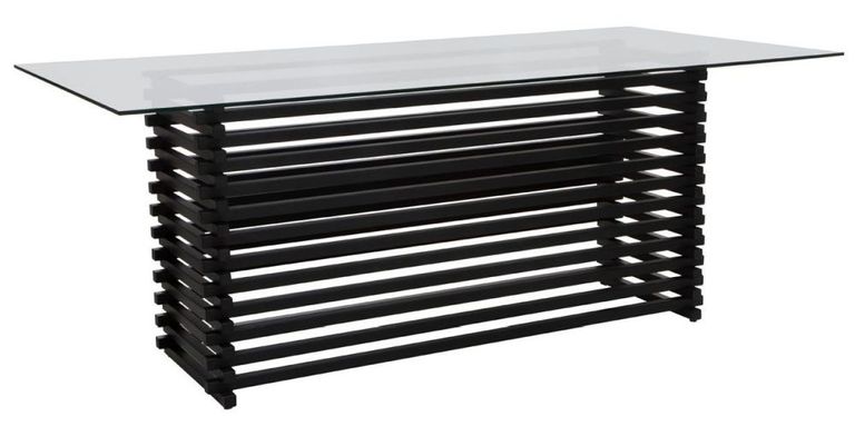 Vogue Dining Table - 8 Seater - 200cm - Glass with Black Base