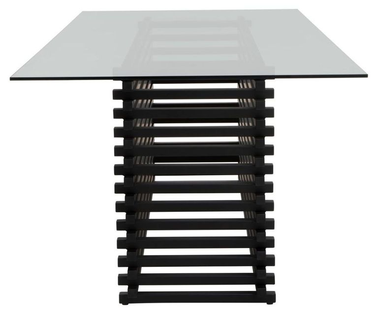 Vogue Dining Table - 8 Seater - 200cm - Glass with Black Base