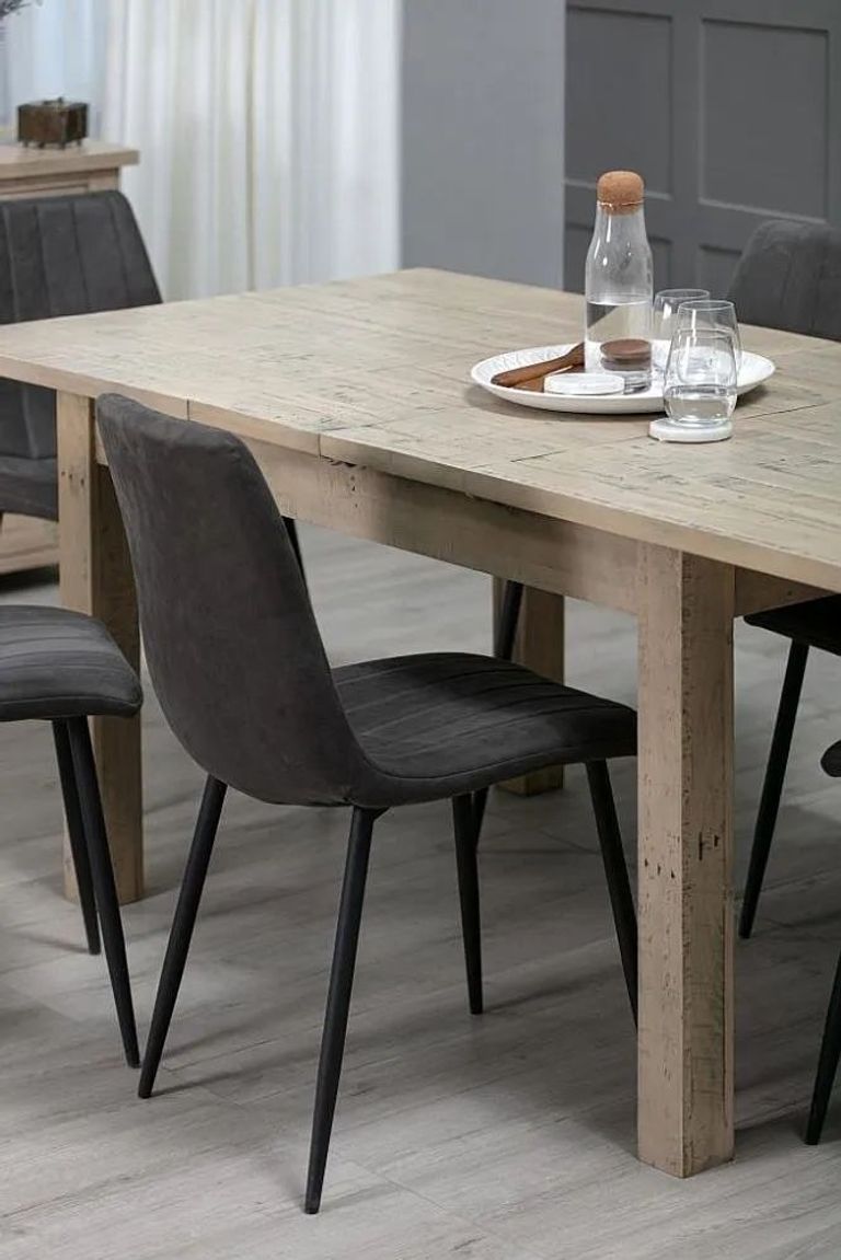 Washed Grey Reclaimed Pine 4-8 Seater Extending Dining Table - 140cm-200cm