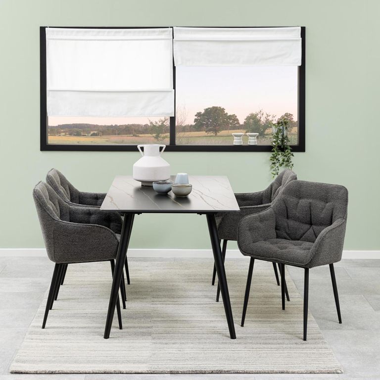 Wicklow Dining Table - 4 Seater - 140cm - Black Ceramic