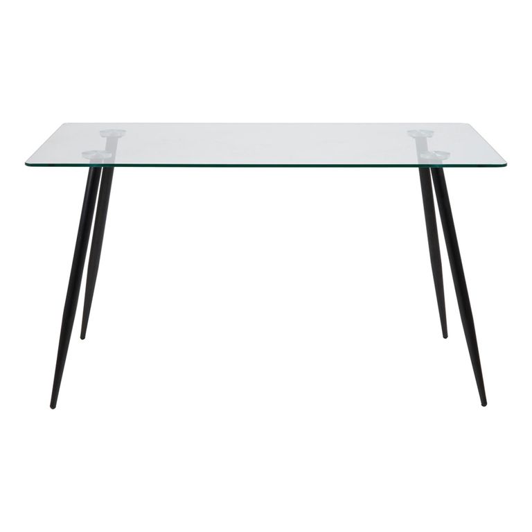 Wilma Dining Table - 4 Seater - 140cm - Glass Top and Black