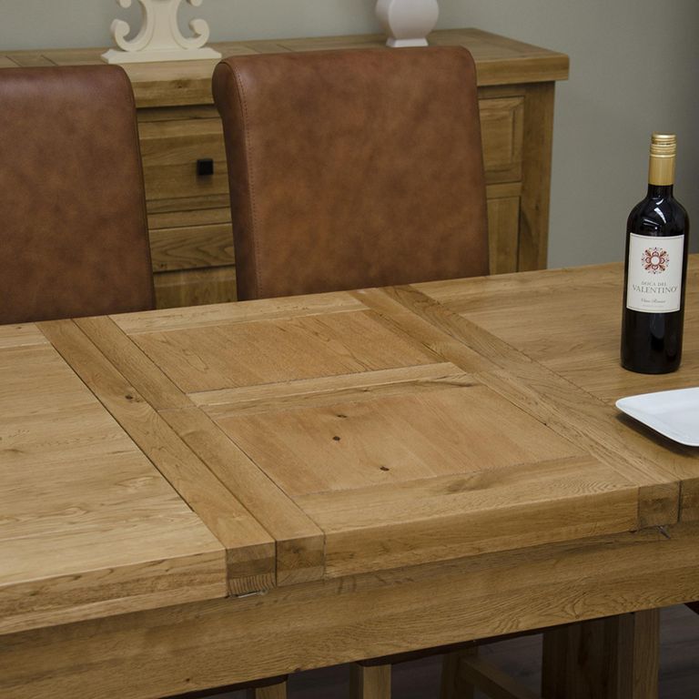 Deluxe Extending Dining Table - 4-6 Seater - 122cm-167cm - Butterfly - Oak