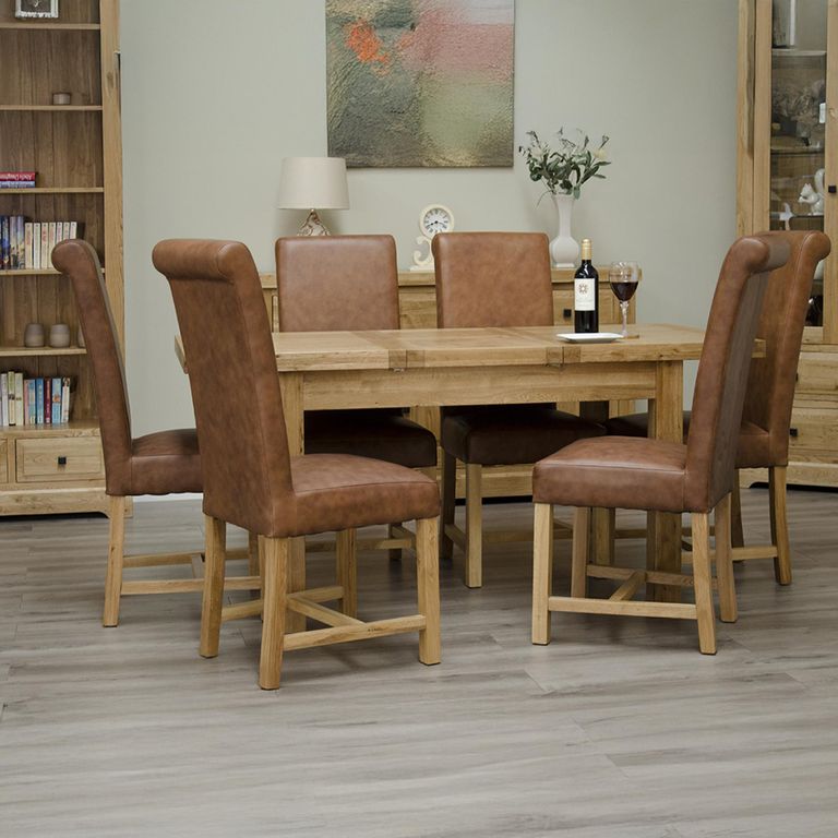 Deluxe Extending Dining Table - 4-6 Seater - 122cm-167cm - Butterfly - Oak