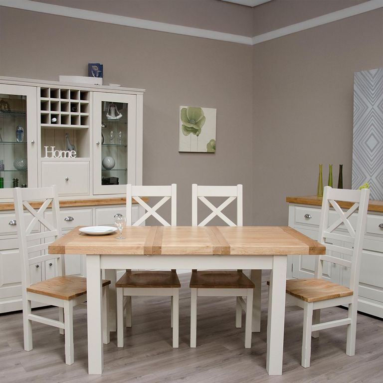 Deluxe Painted Extending Dining Table - 4-6 Seater - 122cm-162cm