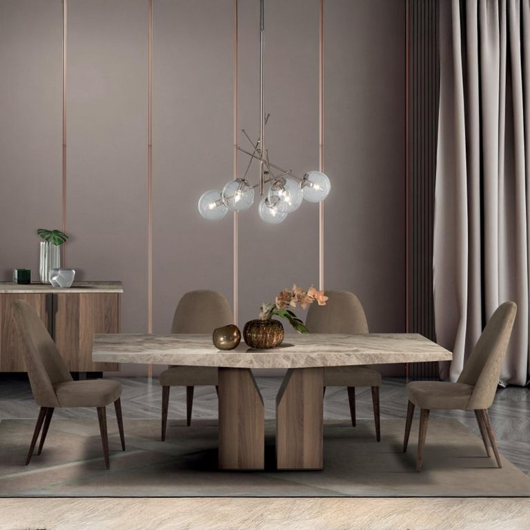 Zenith Dining Table - Marble with Pedestal Base - Variation Available