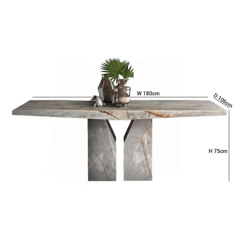 Zenith Dining Table - Marble with Pedestal Base - Variation Available