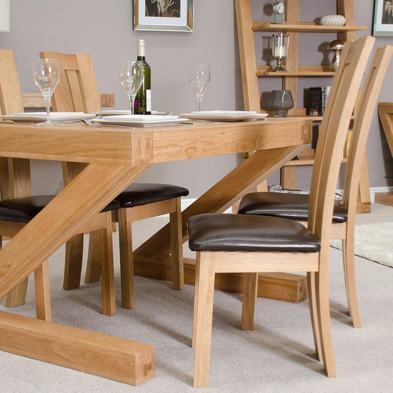 Z Designer Dining Table - 120cm - 4 Seater - Oak