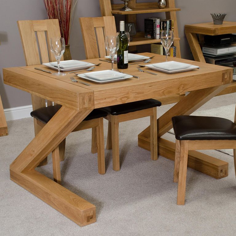 Z Designer Dining Table - 120cm - 4 Seater - Oak