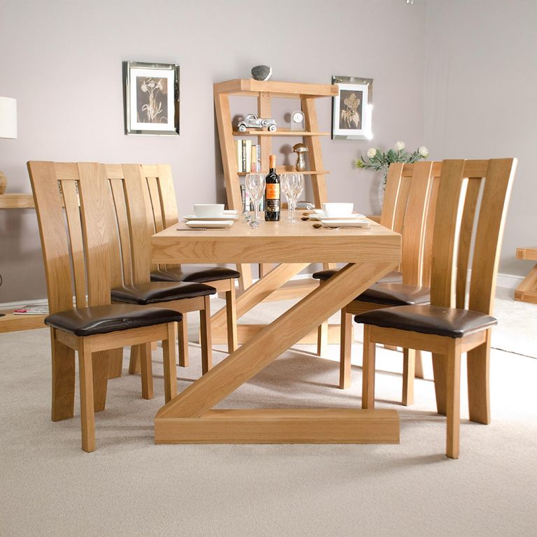 Z Designer Dining Table - 180cm - 6 Seater - Oak