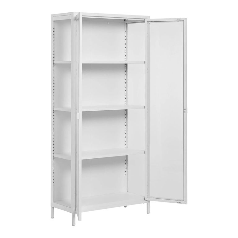 Brisbane Display Cabinet - 2 Door - White Metal