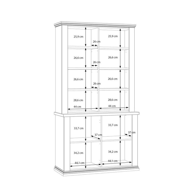 Pontypool Display Cabinet - 2 Door - Dark Grey and Light Oak