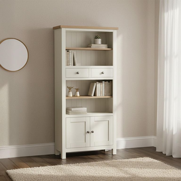 Modern Display Unit - 2 Door - White Painted