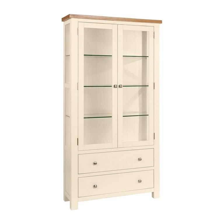 Lundy Display Cabinet - 2 Door - Ivory Painted