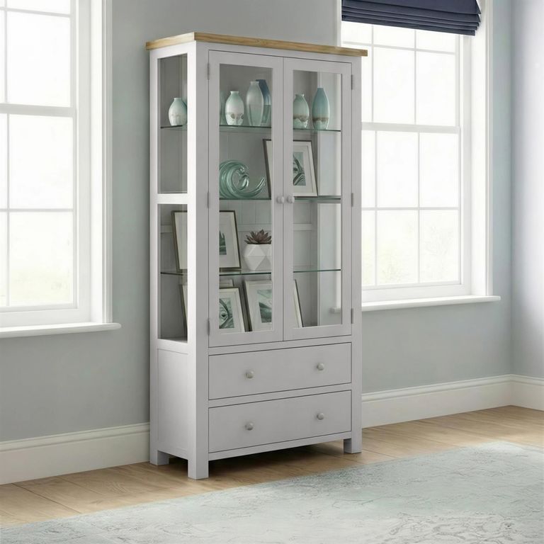 Lundy Display Cabinet - 2 Door - Grey Painted