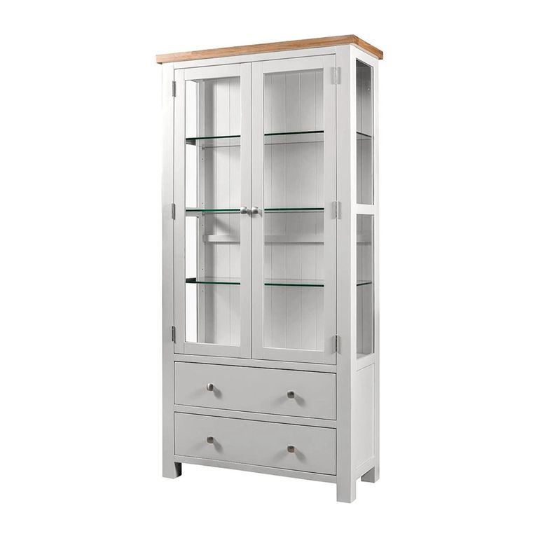 Lundy Display Cabinet - 2 Door - Grey Painted