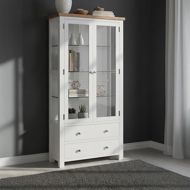 Lundy Display Cabinet - 2 Door - White Painted
