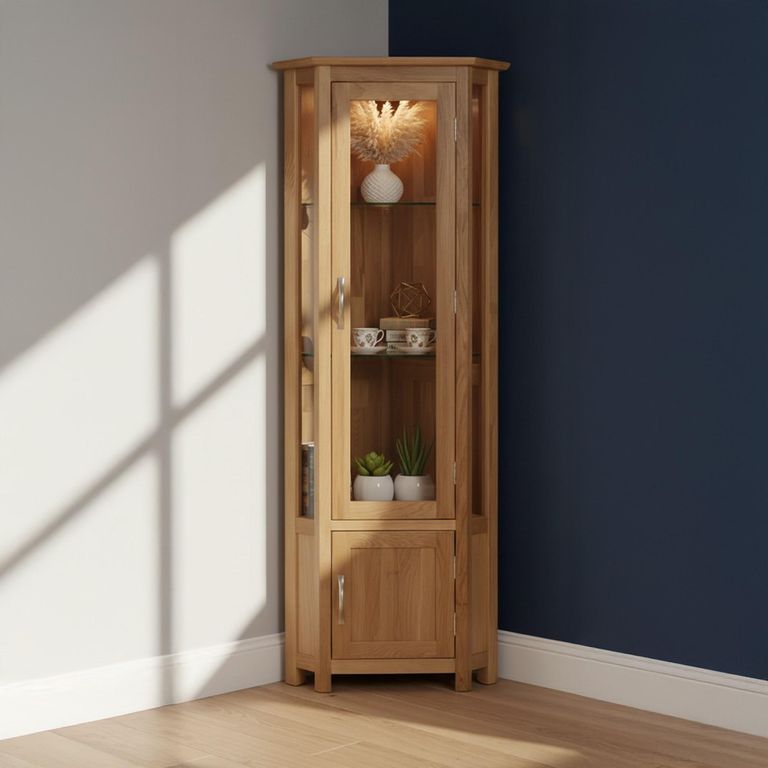 Nimbus Display Cabinet - Corner - Oak