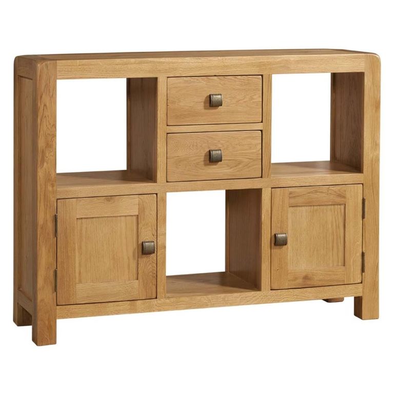 Curve Low Display Cabinet - 2 Door - Oak