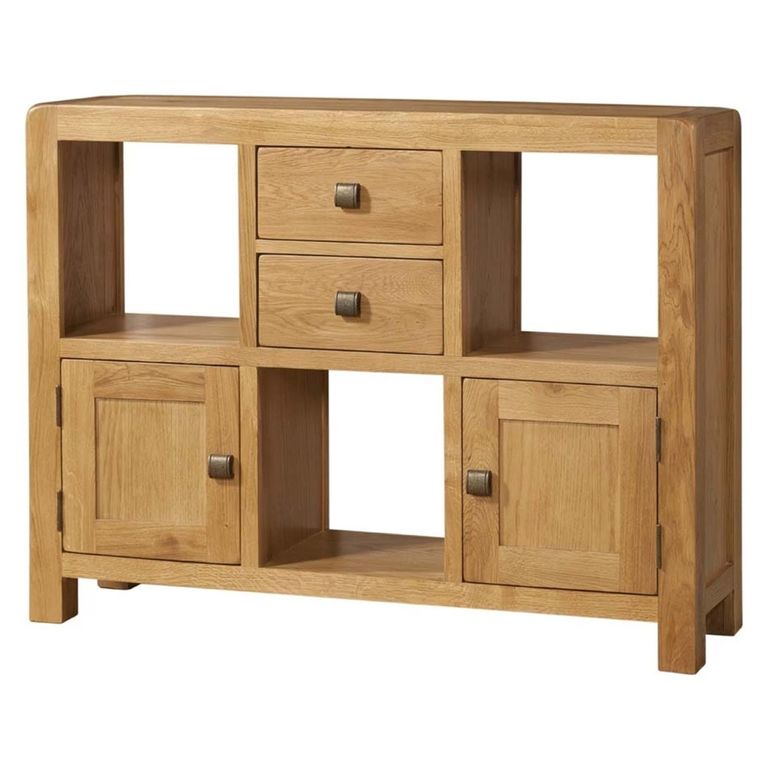 Curve Low Display Cabinet - 2 Door - Oak