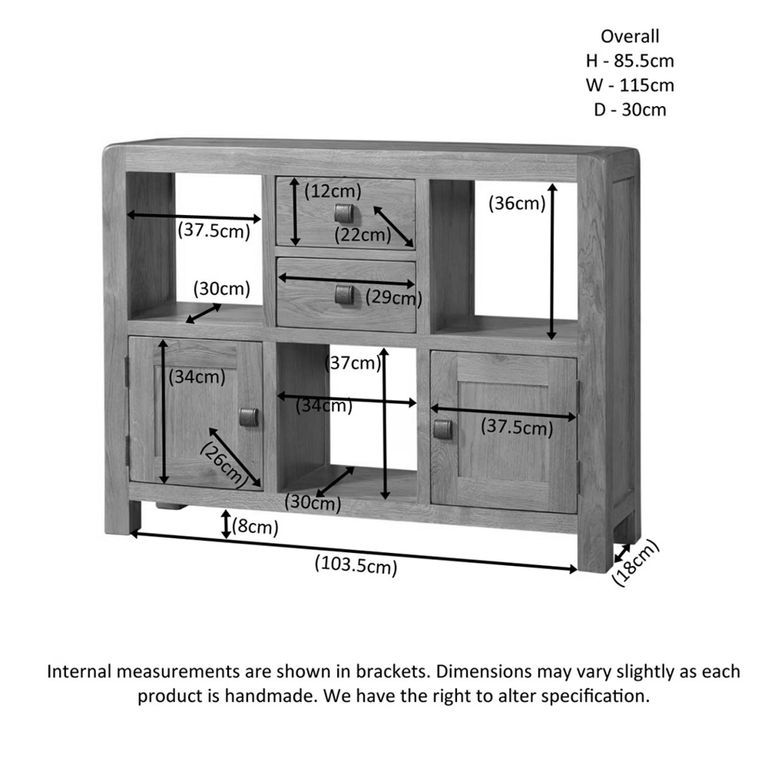 Curve Low Display Cabinet - 2 Door - Oak