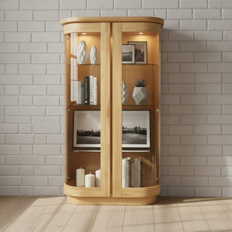 Sorento Display Cabinet - 2 Glass Door - Oak