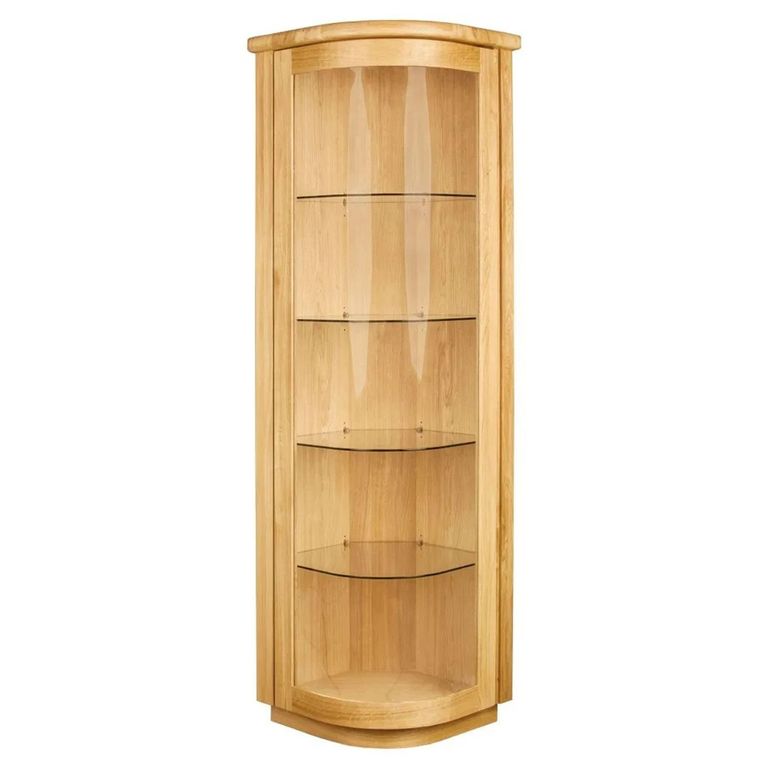 Sorento Corner Display Cabinet - 1 Door - Oak
