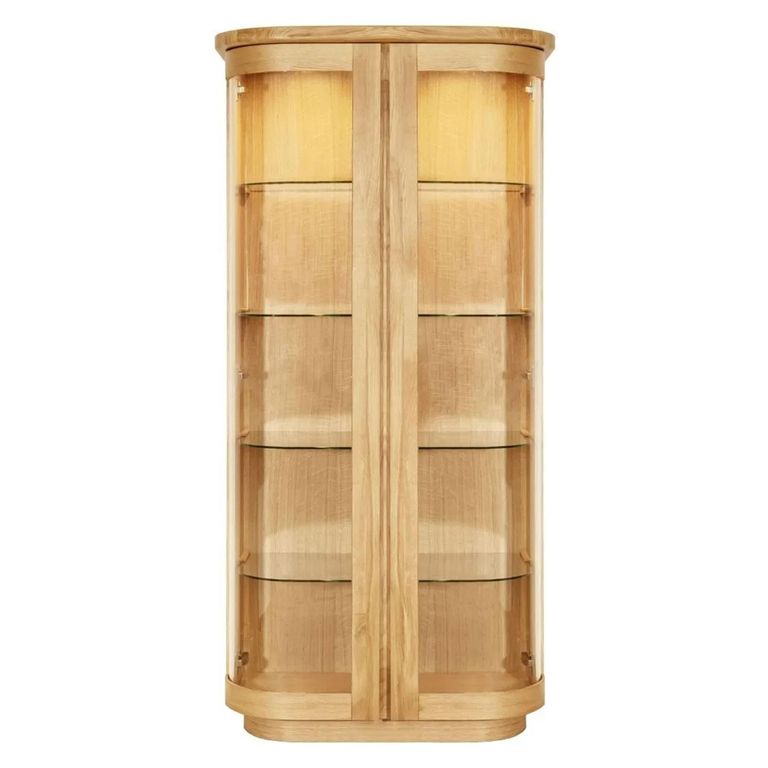 Sorento High Display Cabinet - 2 Glass Door - Oak
