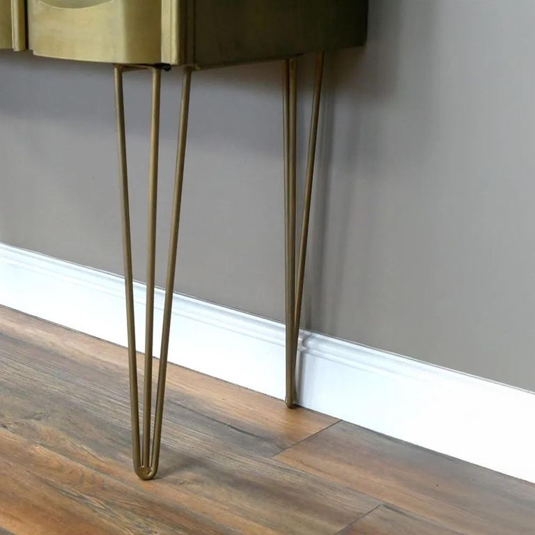 Clearance - Display Cabinet - 2 Door - Metal and Glass - Gold - FSS16979