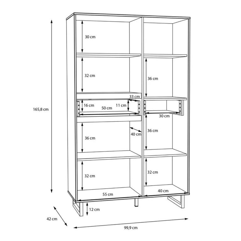 Chevron Display Cabinet - Oak