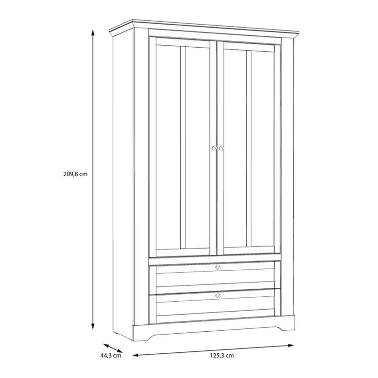 Illopa Display Cabinet - Snowy Oak and Oak Nelson