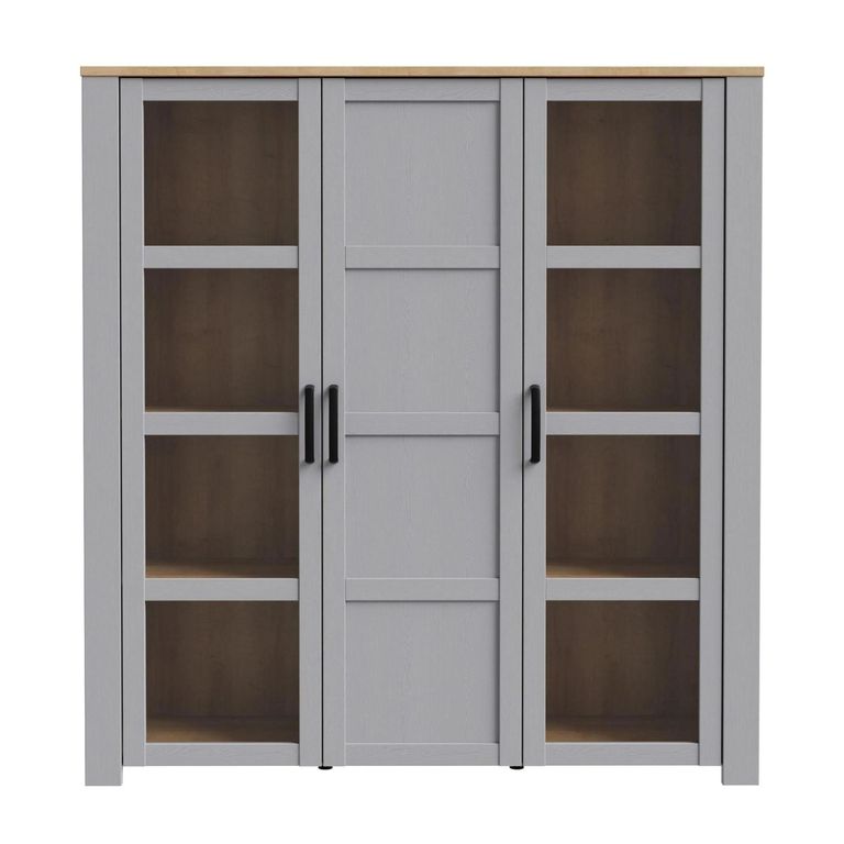 Bohol Display Cabinet - 3 Door - Large - Grey