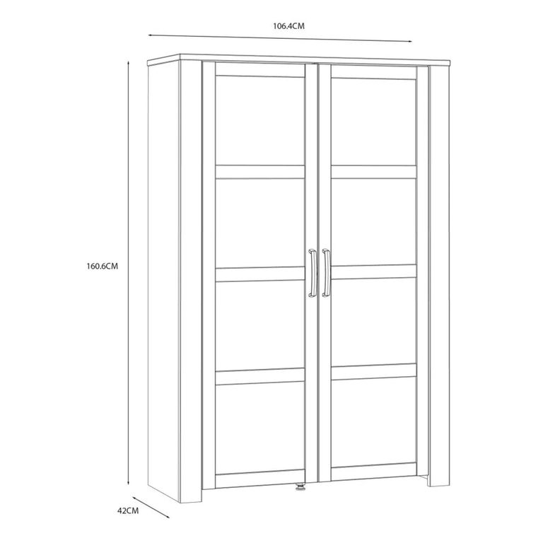 Bohol Display Cabinet - 2 Door - White