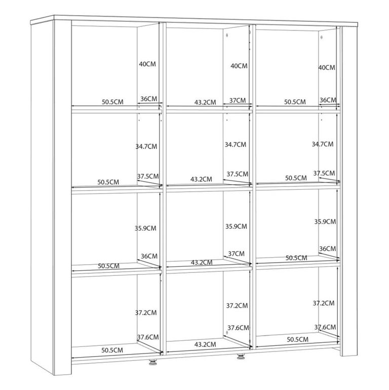 Bohol Display Cabinet - 3 Door - Large - White
