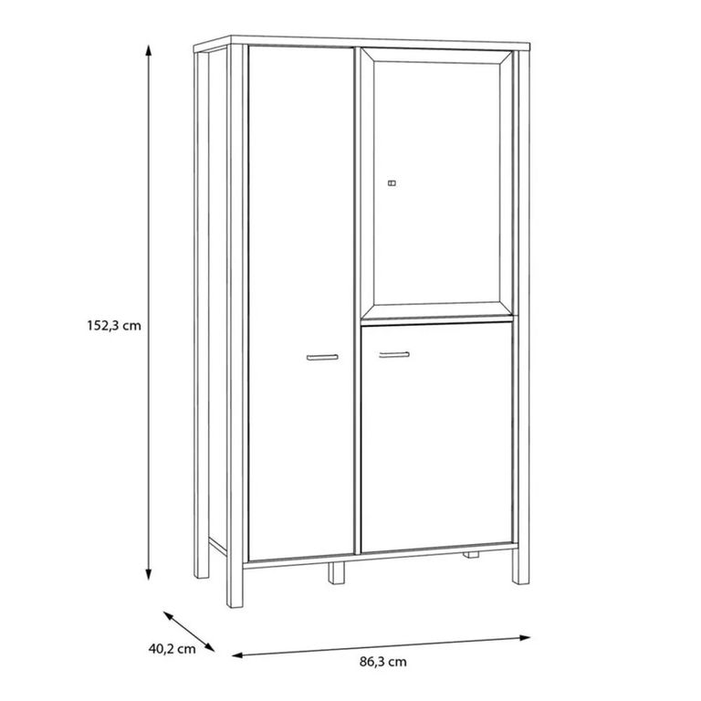 High Rock Display Cabinet - 3 Door - Oak