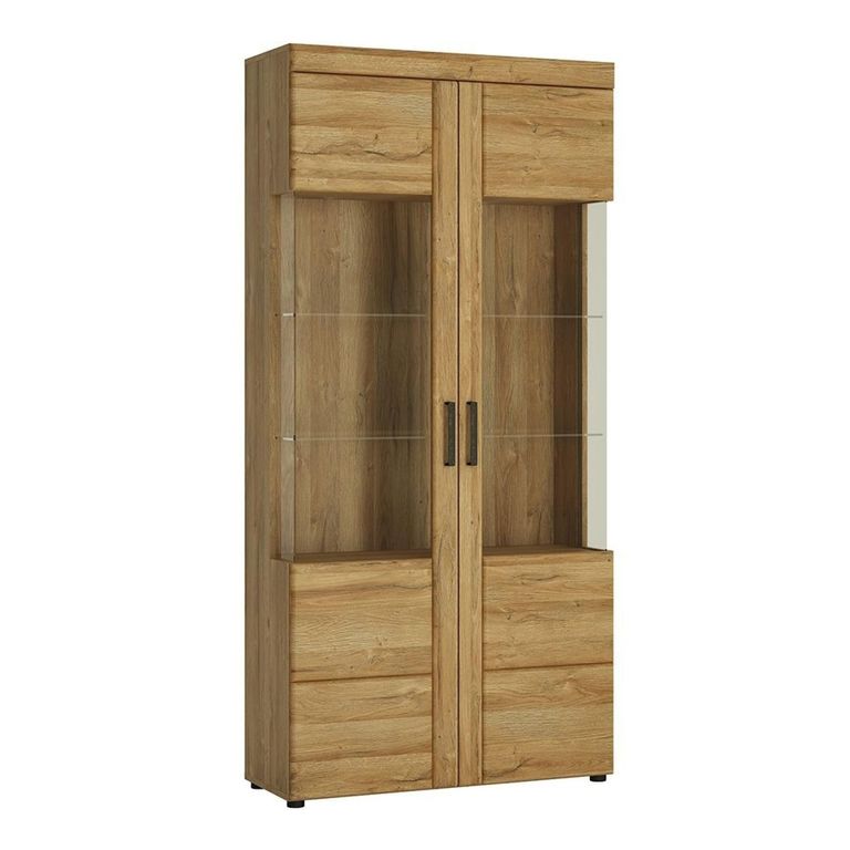 Cortina Display Cabinet - 2 Door - Glazed - Oak