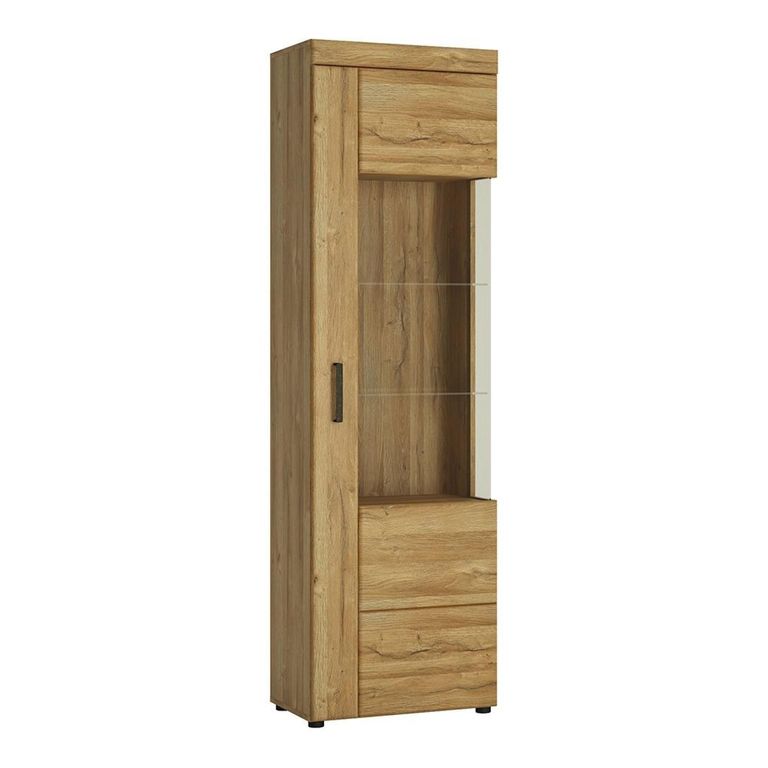 Cortina Display Cabinet - Tall - RHF - Glazed - Oak