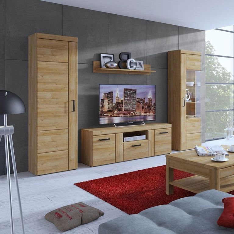 Cortina Display Cabinet - Tall - RHF - Glazed - Oak