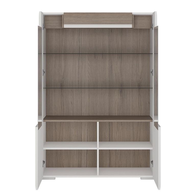 Toronto Display Cabinet - 2 Door - Low - Glazed - White Gloss