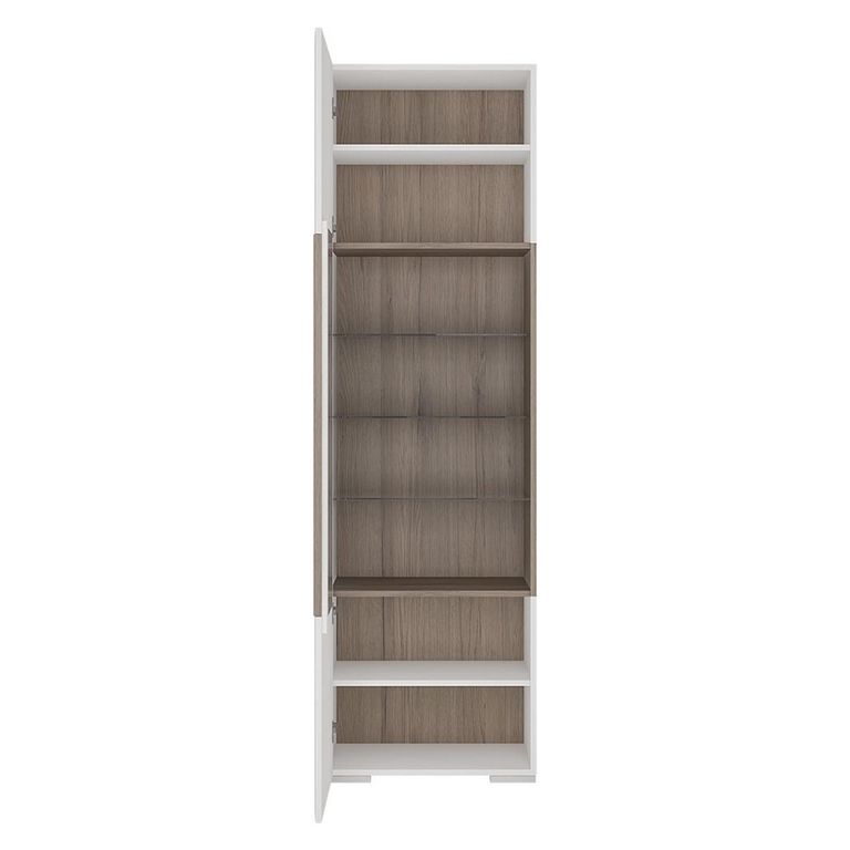 Toronto Display Cabinet - Narrow - Glazed - White Gloss