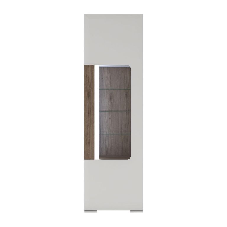 Toronto Display Cabinet - Narrow - Glazed - White Gloss