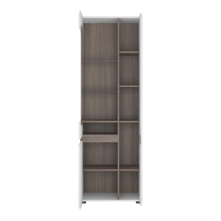 Chelsea Display Cabinet - Tall - RHD - White Gloss