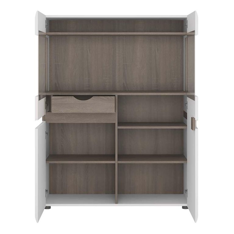 Chelsea Display Cabinet - Wide - White Gloss