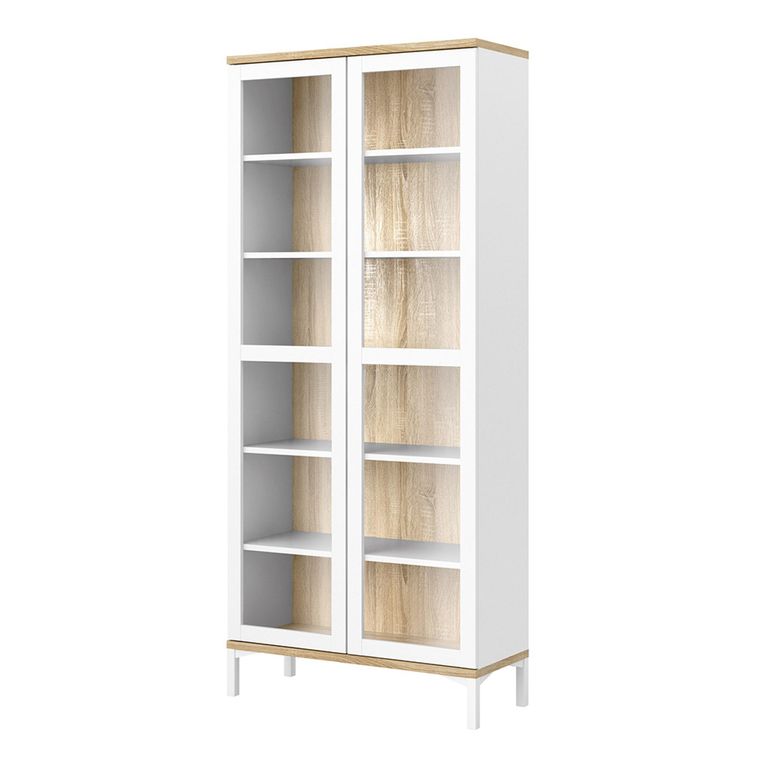 Roomers Display Cabinet - 2 Door - Glazed - White