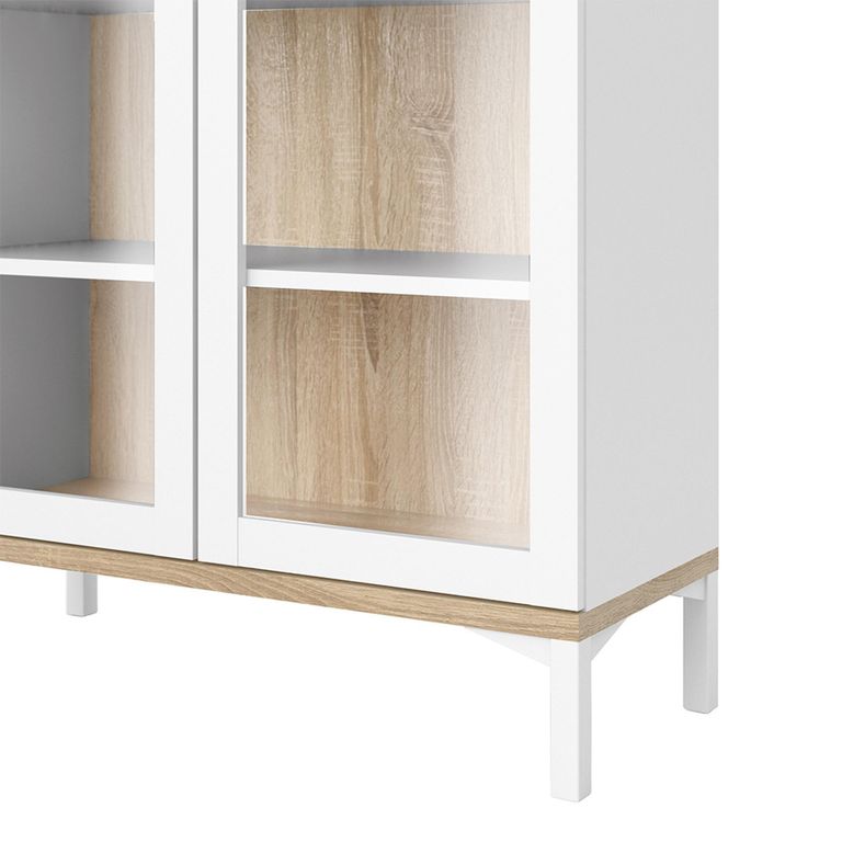 Roomers Display Cabinet - 2 Door - Glazed - White