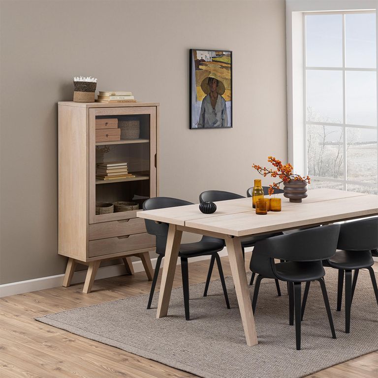 A-Line Display Cabinet - 2 Drawer - White Oak