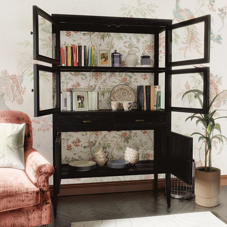 Elmhurst Display Cabinet - 6 Door 2 Drawers - Black